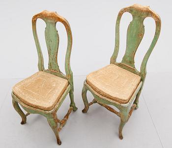 STOLAR, 1 par, senbarock, 1700-tal.