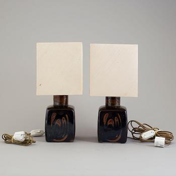 A pair of table lamps "Sultan" by Carl-Harry Stålhane for Rörstrand, 1960´s/70´s.