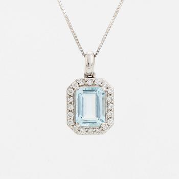 Collier med akvamarin och diamanter.