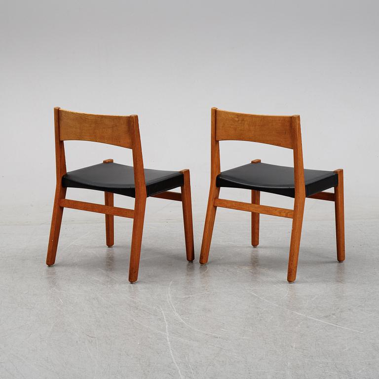 John Vedel Rieper, a set of six oak chairs, Denmark. Designed 1962.