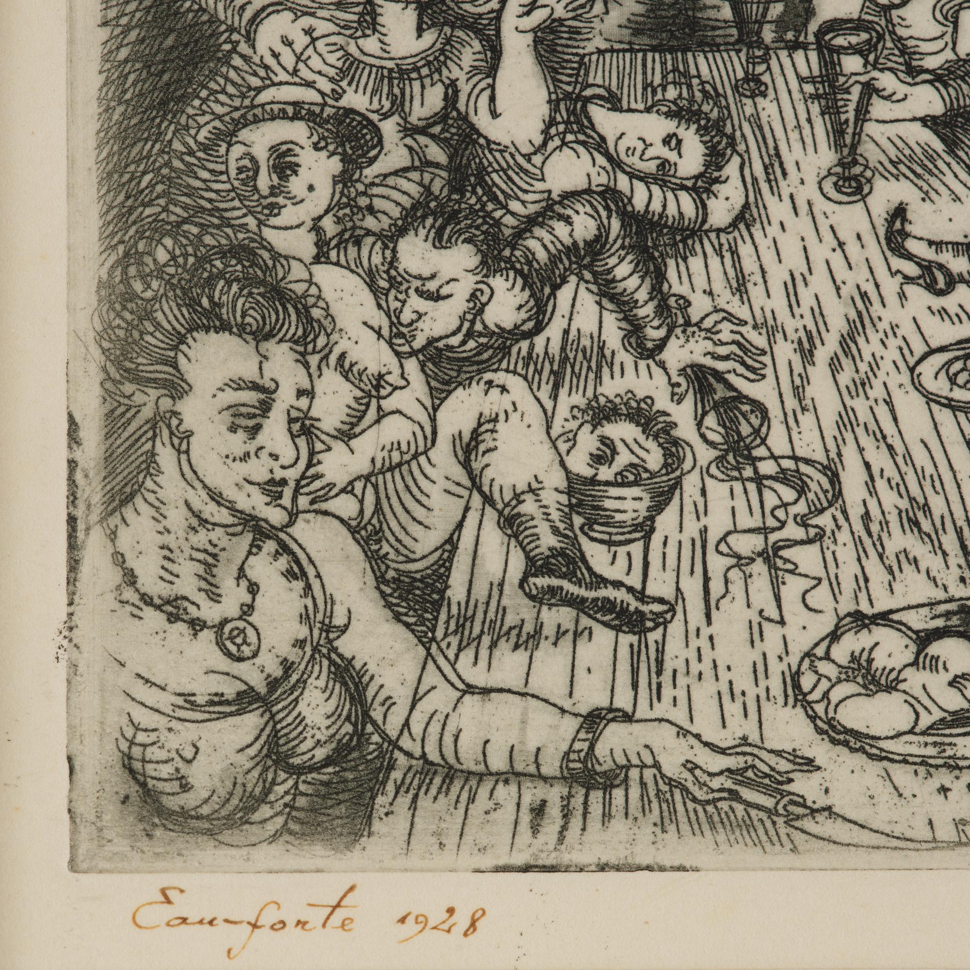 Eduard Wiiralt, "Sööming (Orgia)".
