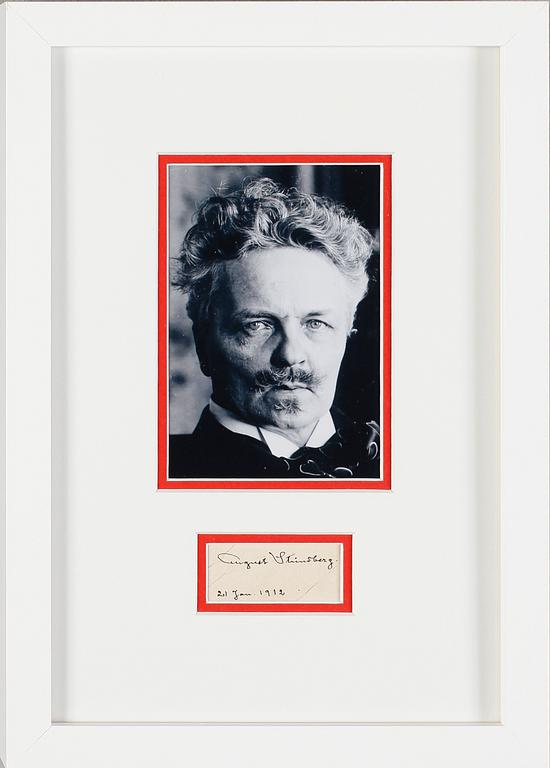 SIGNATUR AV AUGUST STRINDBERG, daterad 21 januari 1912.