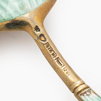 Tillander, mockaskedar, 6 st, emalj och förgyllt silver, Helsingfors 1930-1955.