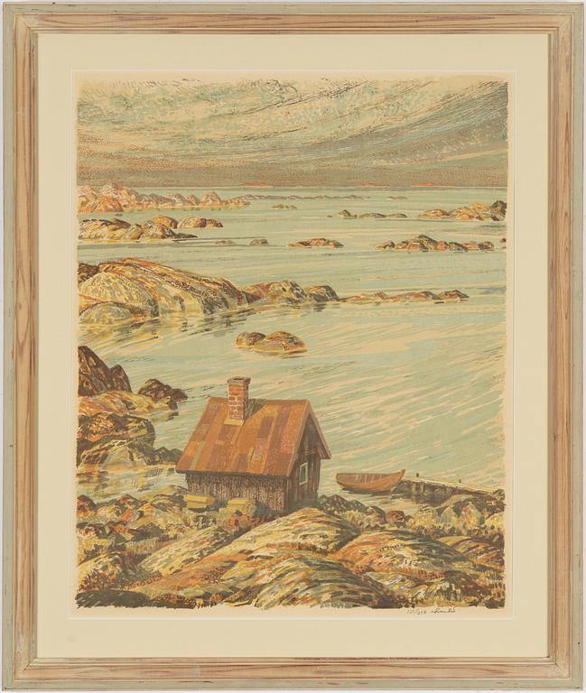 Roland Svensson, 2 färglitografier, signerade och numrerade, 1950-tal.