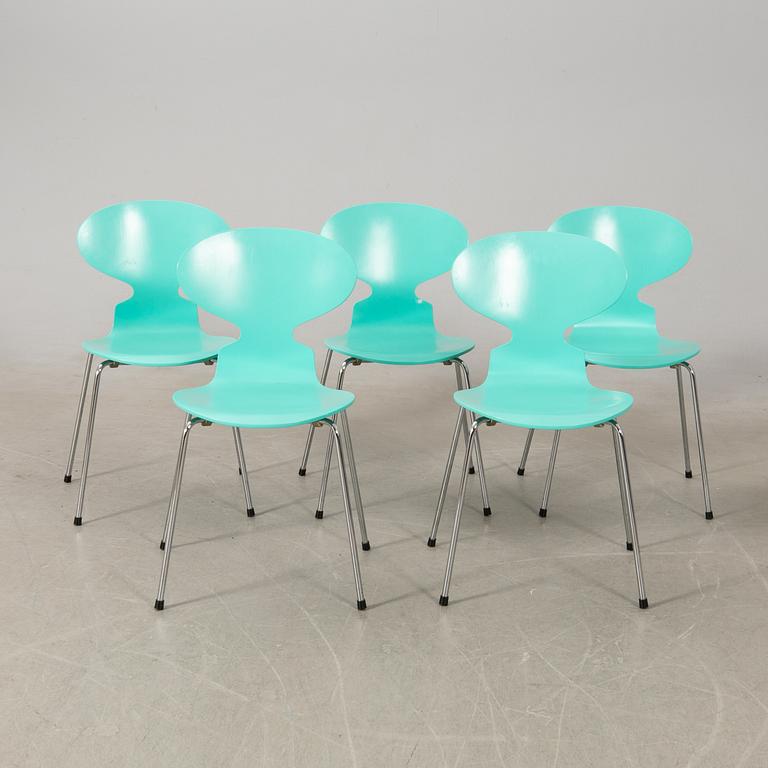 Arne Jacobsen, stolar 5 st, "Myran", Fritz Hansen, 1993.