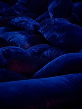 A Fernando & Humberto Campana blue purple velvet 'Boa Sofa', Edra, Italy, post 2002.