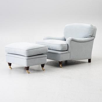 A Howard style armchair with ottoman, Jio Möbler, 2010's/2020's.
