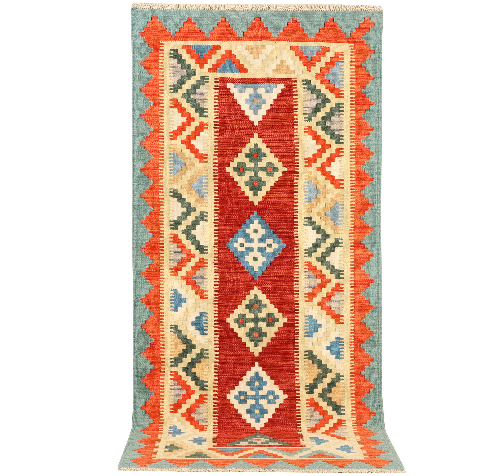 A Kilim runner carpet, c. 196 x 88 cm.