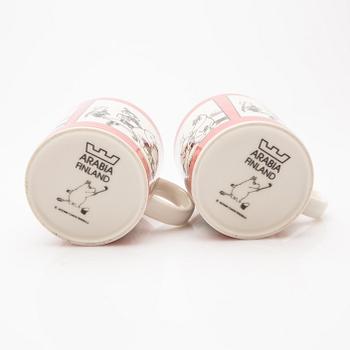 Moomin mugs, a pair, porcelain, Arabia, Finland 1990-1993.