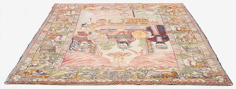 An antique pictoral Tabriz, Northwestern Persia, c. 218 x 148 cm.