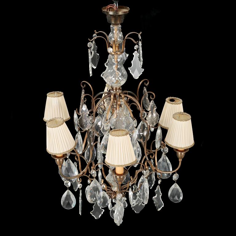 A mid 20th century chandelier in rococo style.