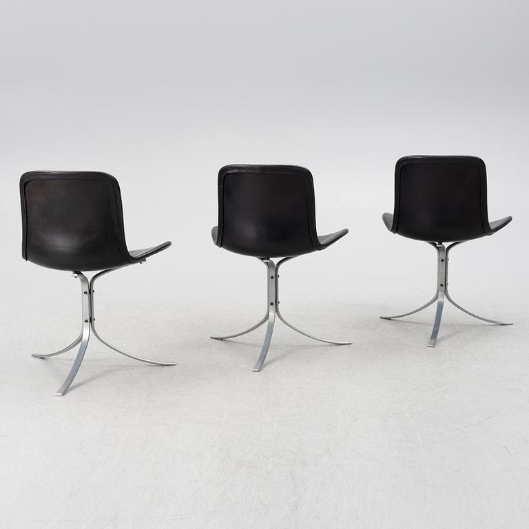 Poul Kjaerholm, a set of three "PK9" chairs, E. Kold Christensen, Denmark, 1960s.