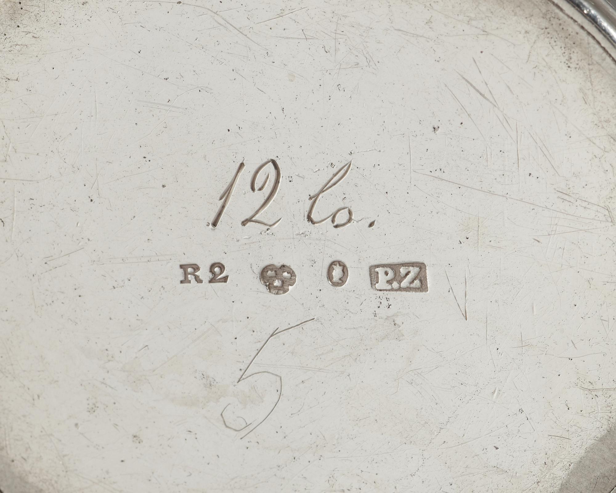 A Swedish 18th century parcel-gilt cream jug, makers mark of Pehr Zethelius, Stockholm 1799.