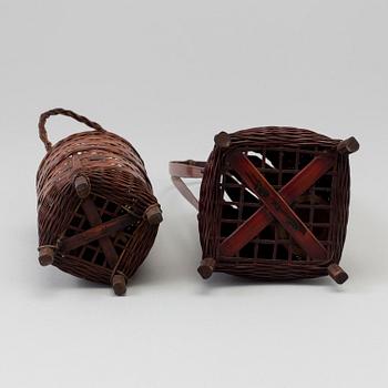 Two Japanese ikebana baskets, Meiji (1868-1912).