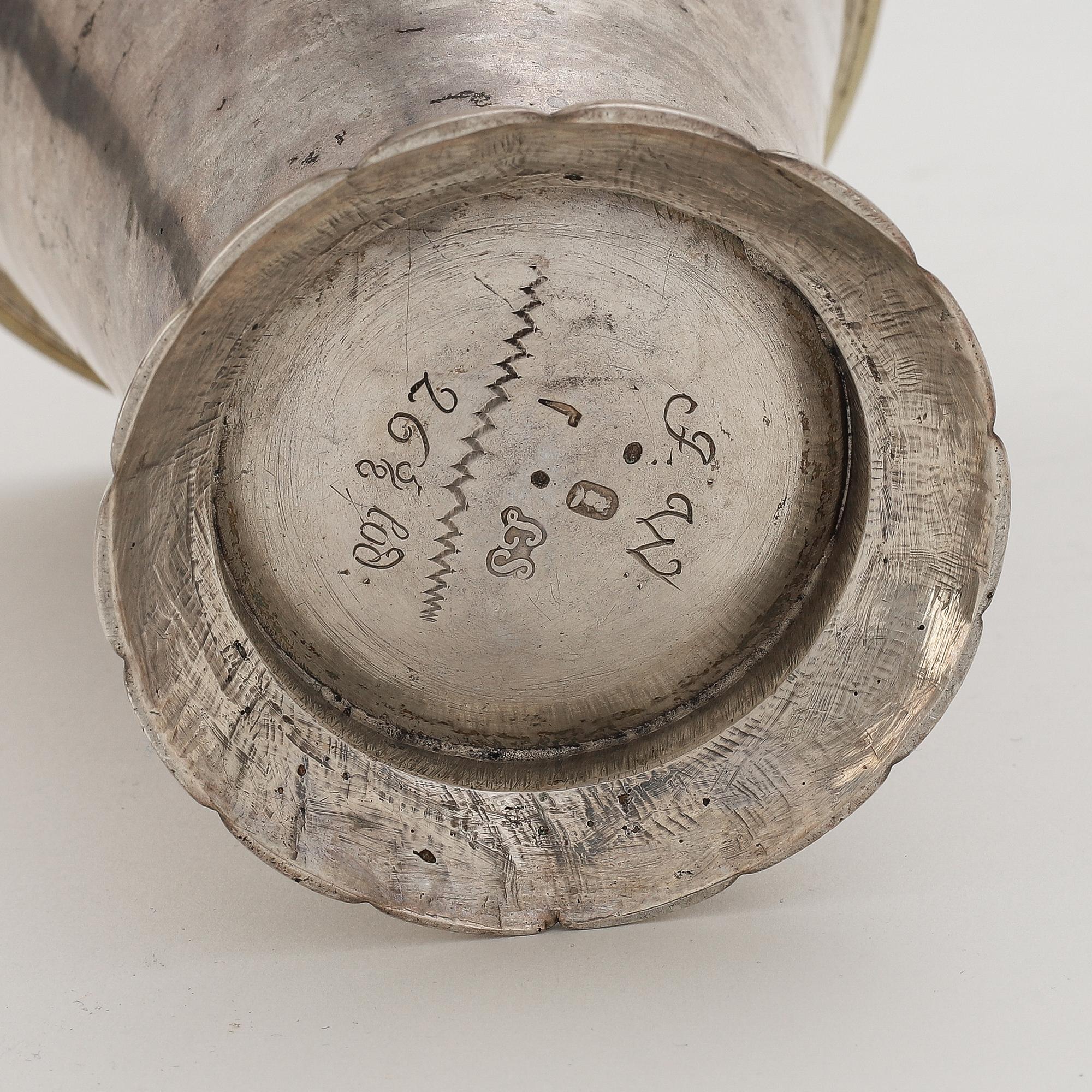 Lorens Stabeus, bägare, silver, Stockholm 1754.