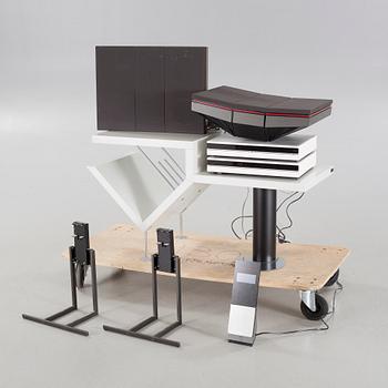 A BeoSystem 6500 stereo and fitment by Jacob Jensen for Bang & Olufsen, Denmark, during late 20th century.