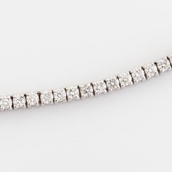 Collier, rivière, med briljantslipade diamanter, med HRD report.