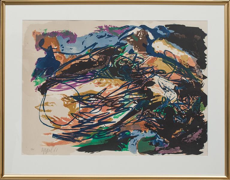 KAREL APPEL, färglitografi, signerad, daterad -61 och numrerad 13/125.