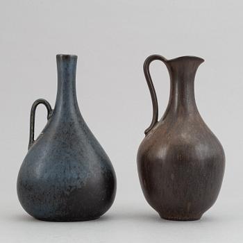 Gunnar Nylund, a set of five stoneware vases, a jug and a bowl, Rörstrand, 1950's/1960's.