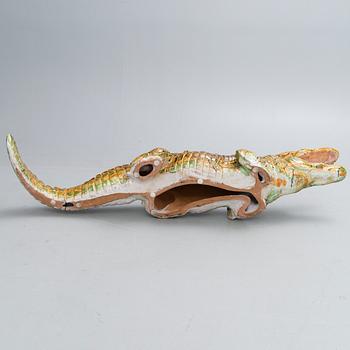a ceramic crocodile sculpture from the second half of the 20th century.