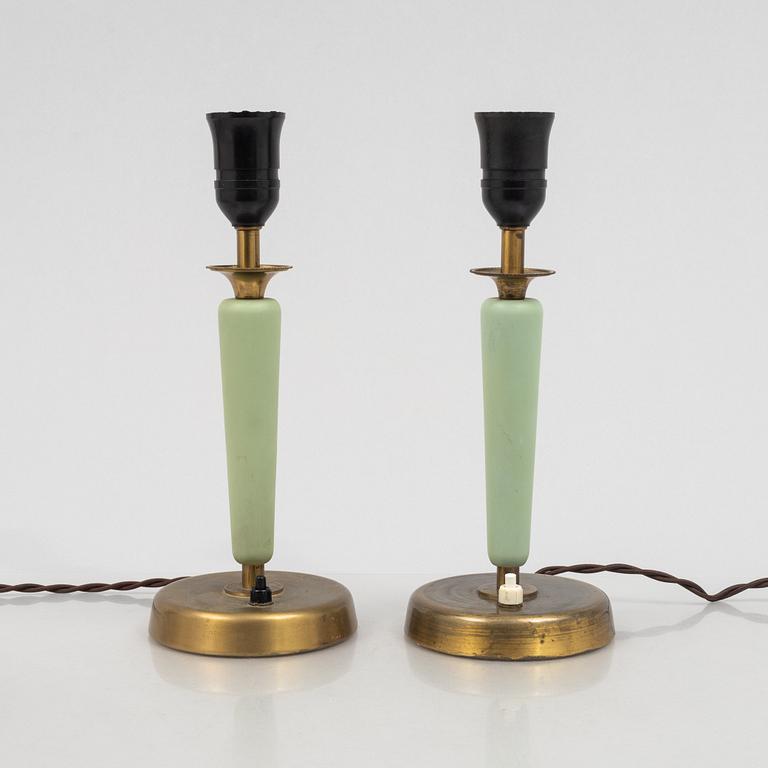 Bertil Brisborg, a pair of table lamps model "32028", Nordiska Kompaniet, 1940s-50s.