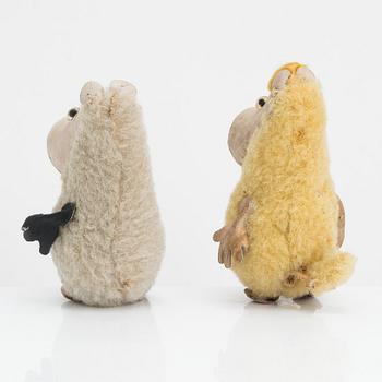 Two Moomin characters by Atelier Fauni, 'Moomin' & 'Snorkmaiden', Finland, 1950s-60s.