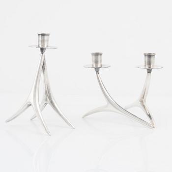 Anna-Greta Eker, a silver candlestick and candelabra, Auran Kultaseppä, Turku, Finland  1972.