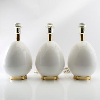Bordslampor 3 st Bergboms sent 1900-tal.