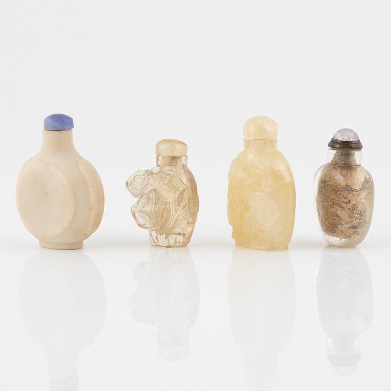 Nine snuff bottles, China, 20th century.