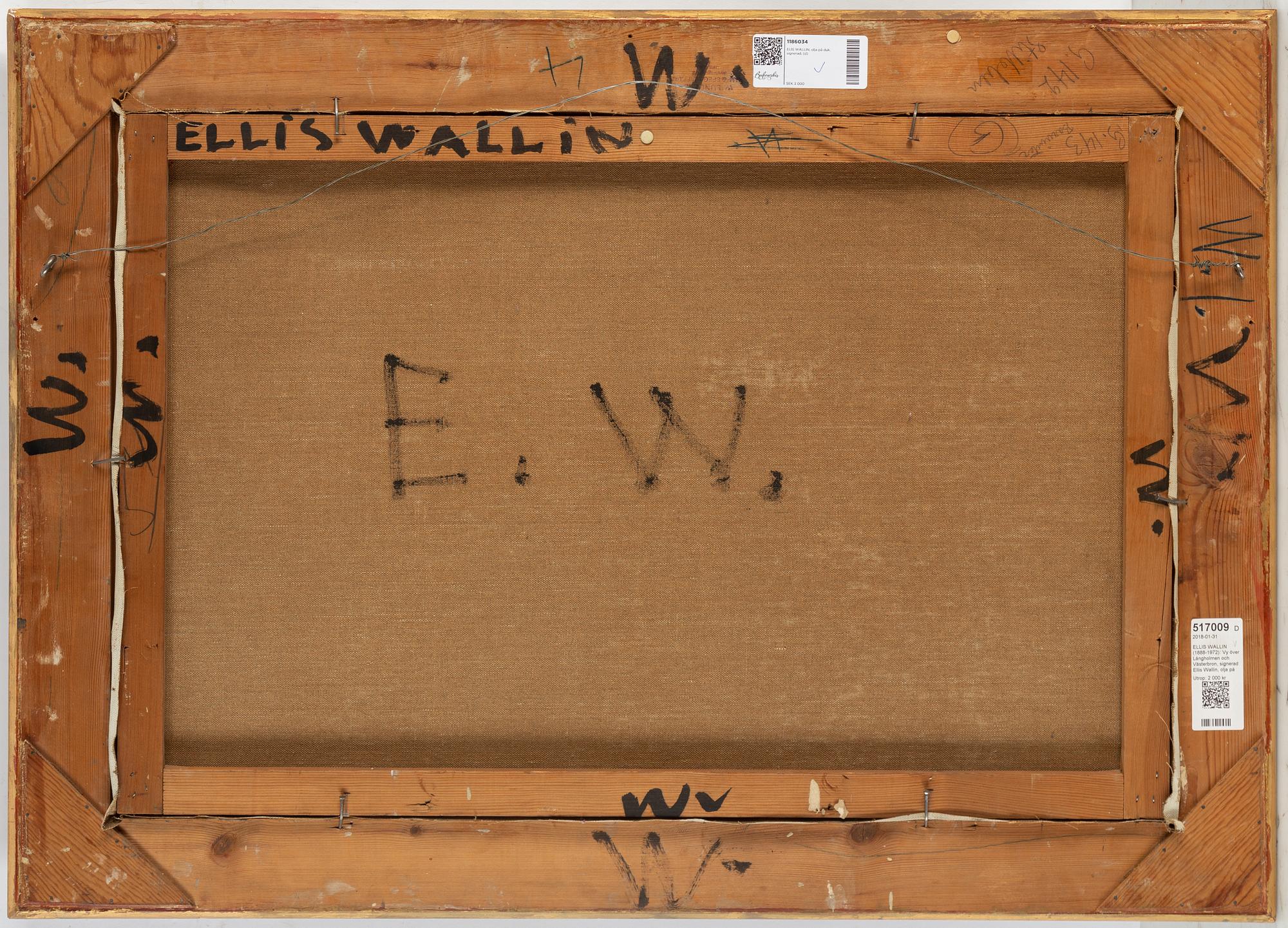 ELLIS WALLIN, olja på duk, signerad.