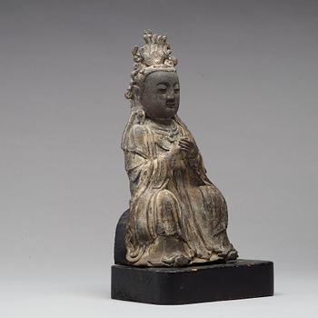 A bronze figure of Guanyin, Ming dynasty (1368-1644).