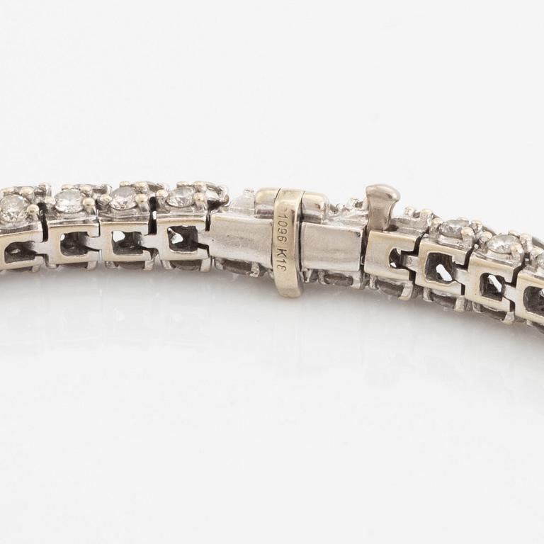 White gold and brilliant cut diamond bracelet.