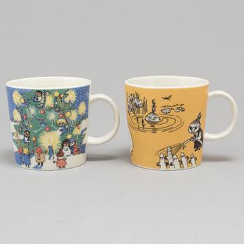 MUMINMUGGAR, 10 st, porslin, "Moomin Characters", Arabia, Finland.