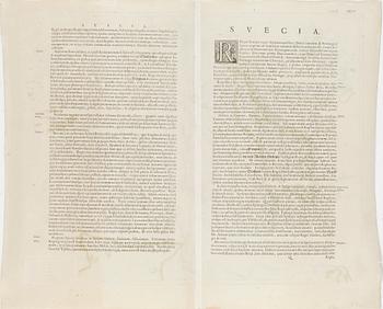 A hand coloured copper plate map by Anders Bure, 17th Century.