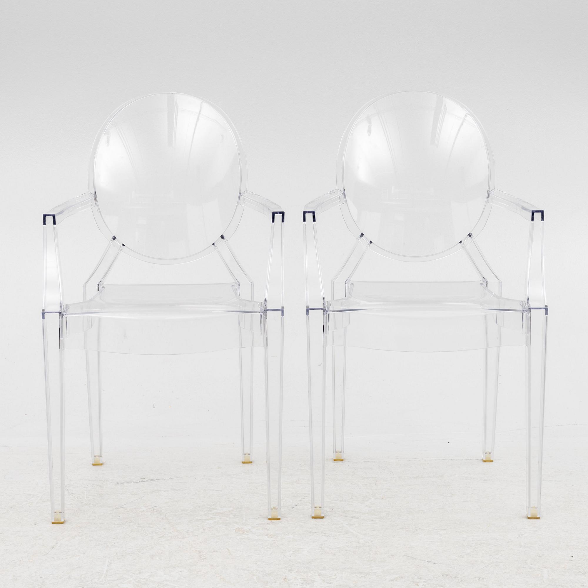 Philippe Starck, karmstolar, ett par, "Louis Ghost", Kartell.