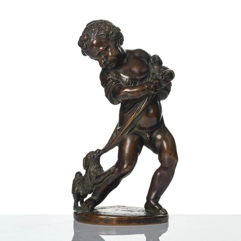 Claude Michel Clodion, after, "Putto with dogs", 19th century.
