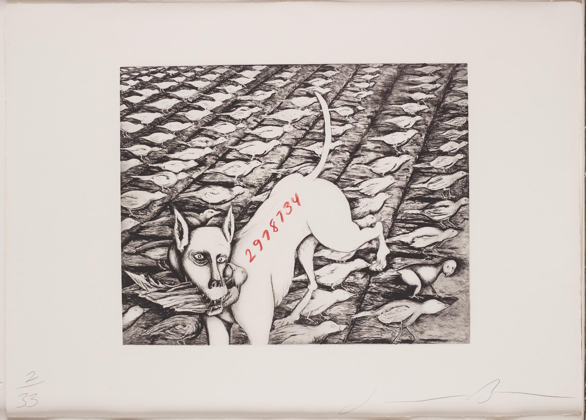 Jonathan Borofsky, etching. Signed and numbered 2/33 (2978734).
