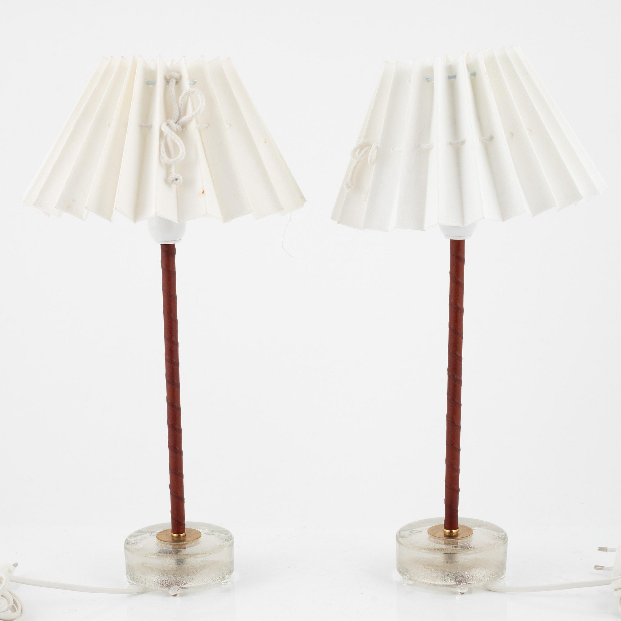 Bordslampor ett par, Falkenbergs Belysning, 1900-talets andra hälft.