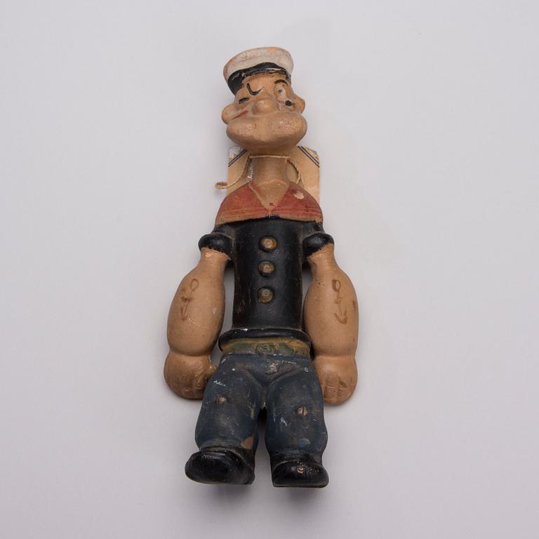 LEKSAK / FIGUR, "Popey", gummi, King Feats Synd Inc, USA 1935.