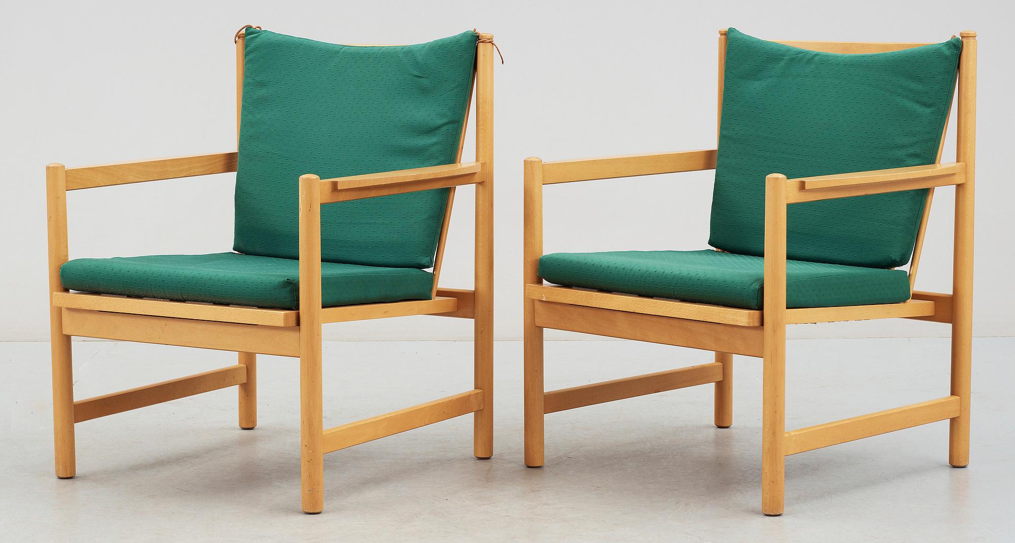 FÅTÖLJER, ett par, Börge Mogensen, Fritz Hansen, Danmark, 1900-talets andra hälft.