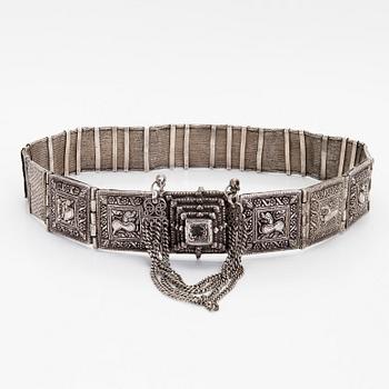 Skärp, silver, Tamil Nadu, Sydindien 1800-talets slut.