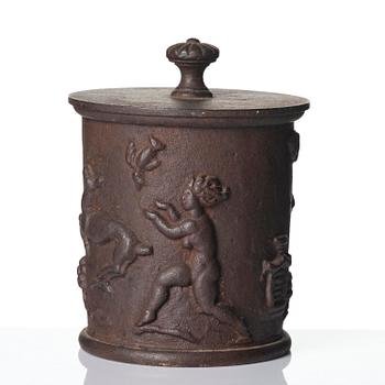 Carl Elmberg, a ”Tobaksburk N:r 1” tobacco jar with lid, Näfveqvarns bruk.