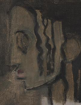 Helene Schjerfbeck, "Flickprofil, lockar" ("Girl in profile, curls").