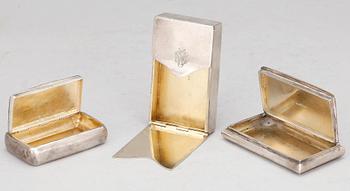 DOSOR, 3 st, silver, bla Guldsmedsaktiebolaget, Stockholm, 1900-tal.  vikt 223 gram.