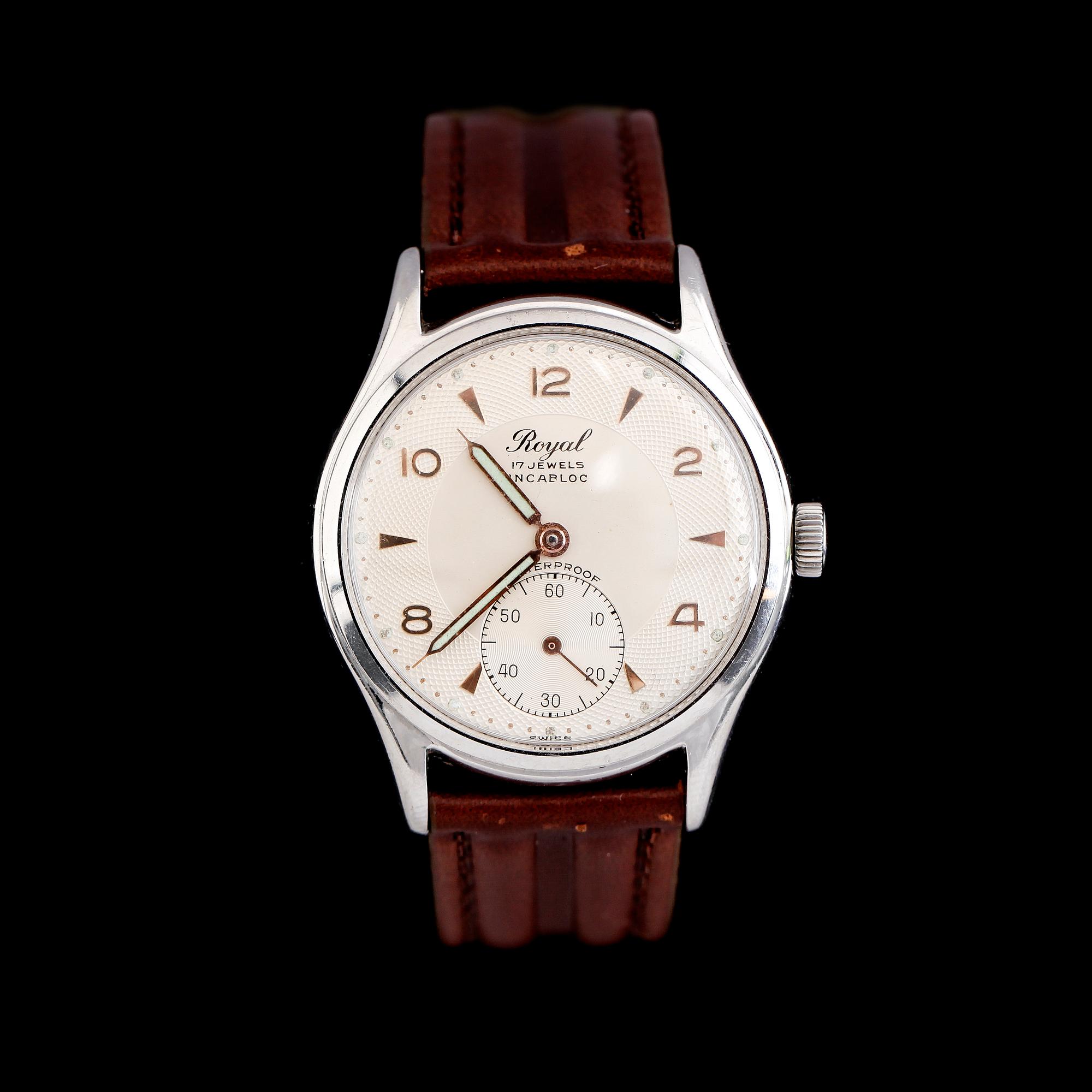 ARMBANDSUR, Royal, stål, 1900-talets mitt.