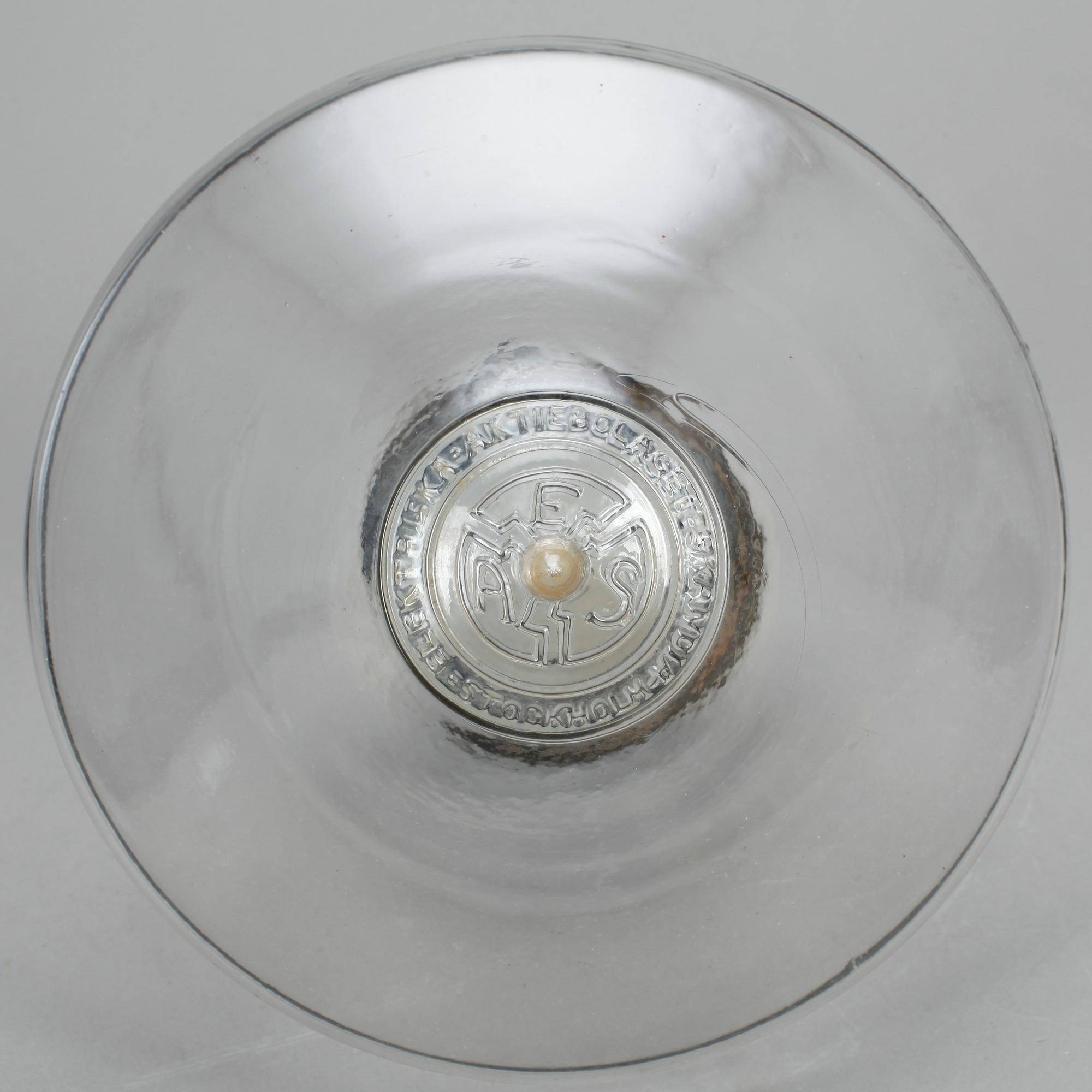 TAKLAMPA, smide och glas, Skandia Elektriska Aktiebolaget, Stockholm, 1900-talets andra kvartal.