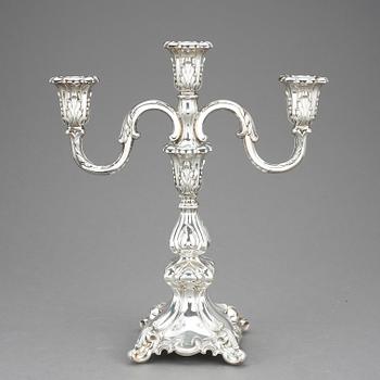 KANDELABER, silver, Åbo, Finland, rokokostil, 1965.