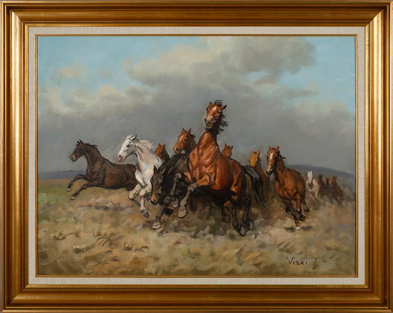 JANOS VISKI, olja på duk, sign.