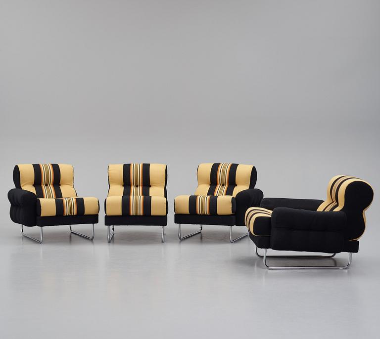 Jan-Eric Bengtsson, a modular sofa and easy chair, 'Bossanova', for Scapa Industri AB, Sweden 1970s.