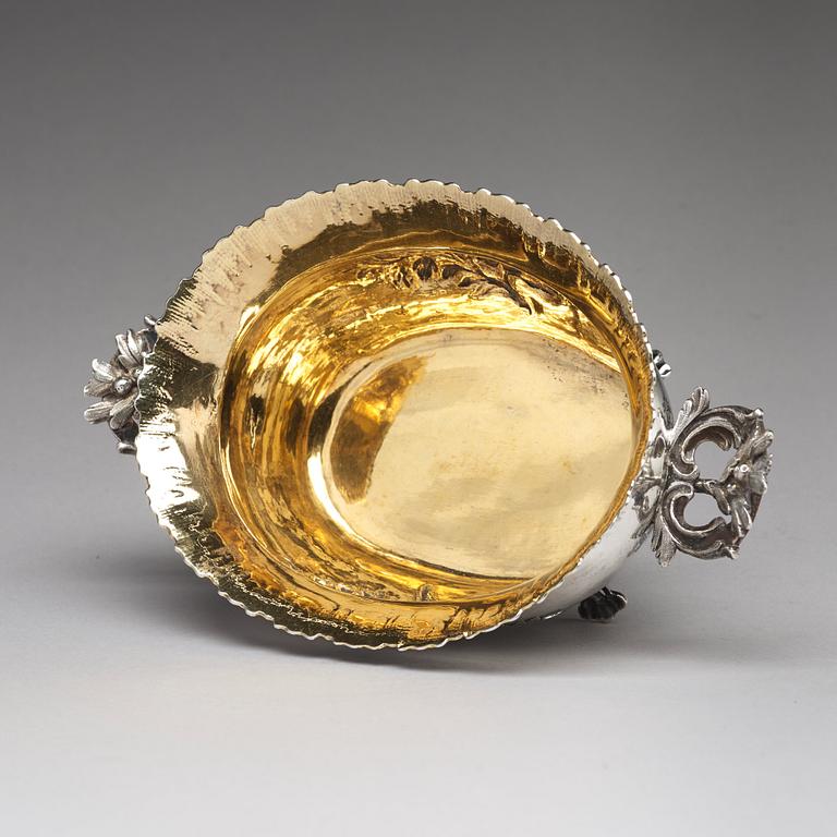 A Swedish 18th century parcel-gilt silver bowl, mark of Jons Granbom, Stockholm 1786.